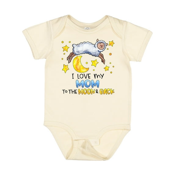 Inktastic I Love My Mom to the Moon and Back Cute Sheep Boys or Girls Baby Bodysuit