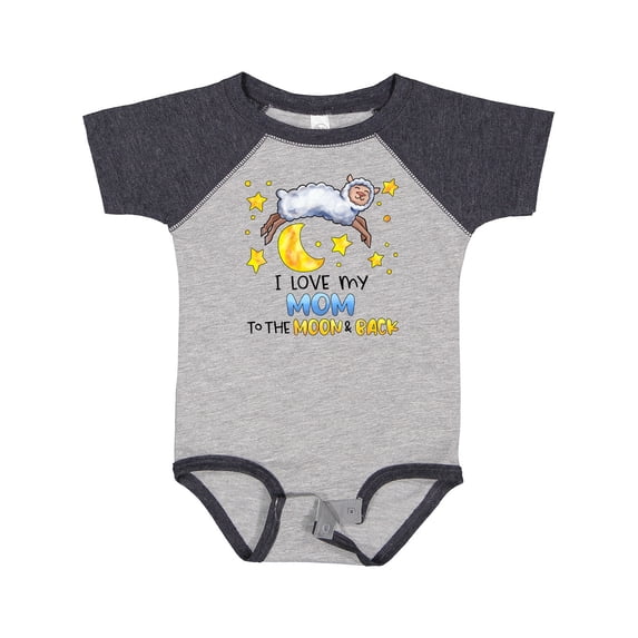 Inktastic I Love My Mom to the Moon and Back Cute Sheep Boys or Girls Baby Bodysuit