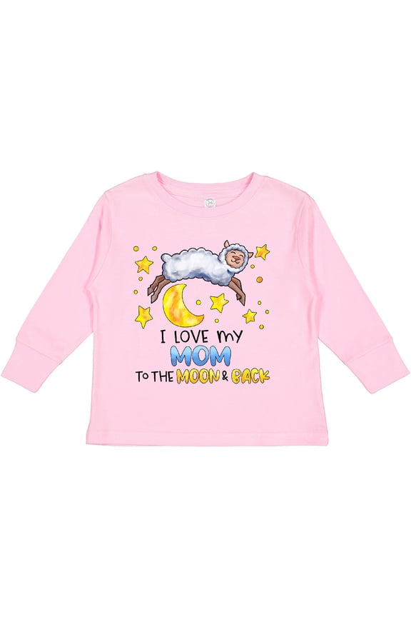 I Love My Mom to the Moon and Back Cute Sheep Boys or Girls Long Sleeve Toddler T-Shirt