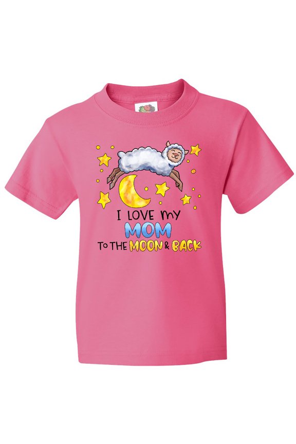 I Love My Mom to the Moon and Back Cute Sheep Youth T-Shirt