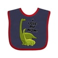 thumbnail image 1 of Inktastic I Love My Mom with Baby and Mommy Brontosaurus Boys or Girls Baby Bib, 1 of 4