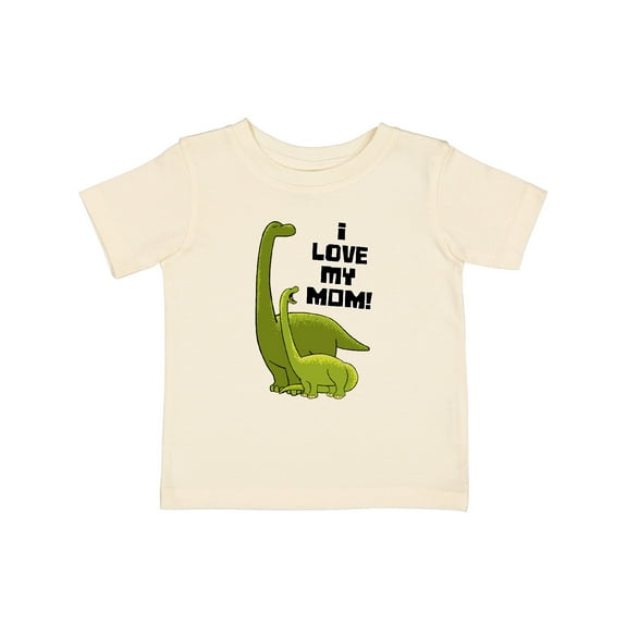 Inktastic I Love My Mom with Baby and Mommy Brontosaurus Boys or Girls Baby T-Shirt