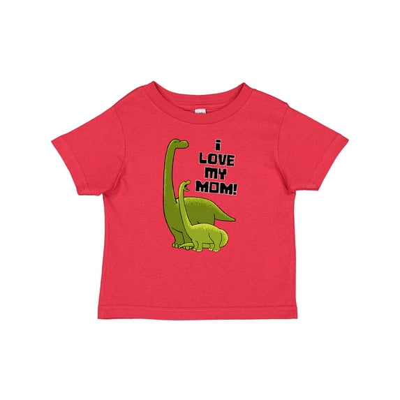 Inktastic I Love My Mom with Baby and Mommy Brontosaurus Boys or Girls Baby T-Shirt