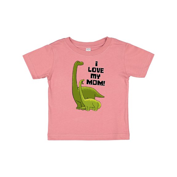 Inktastic I Love My Mom with Baby and Mommy Brontosaurus Boys or Girls Baby T-Shirt