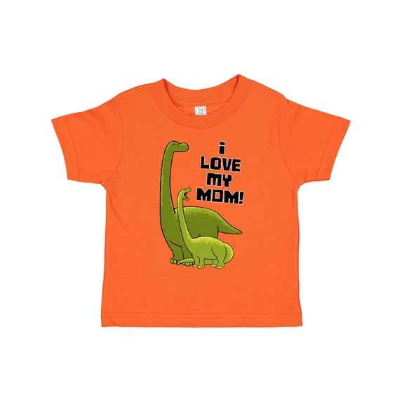 Inktastic I Love My Mom with Baby and Mommy Brontosaurus Boys or Girls Toddler T-Shirt