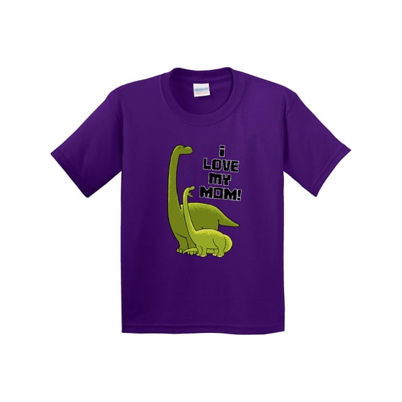 Inktastic I Love My Mom with Baby and Mommy Brontosaurus Youth T-Shirt