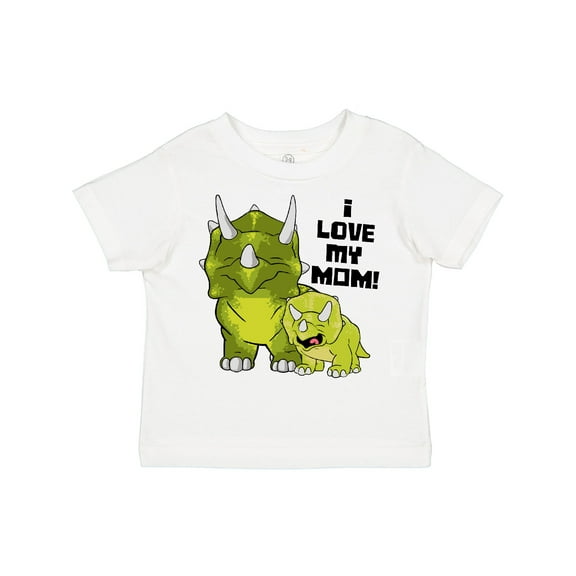Inktastic I Love My Mom with Baby and Mommy Triceratops Boys or Girls Toddler T-Shirt
