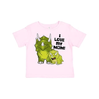 Inktastic I Love My Mom with Baby and Mommy Triceratops Boys or Girls Toddler T-Shirt
