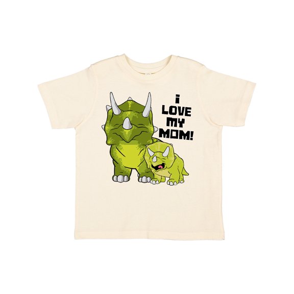 Inktastic I Love My Mom with Baby and Mommy Triceratops Boys or Girls Toddler T-Shirt