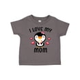 thumbnail image 1 of Inktastic I Love My Mom with Cute Penguin and Hearts Girls Toddler T-Shirt, 1 of 5