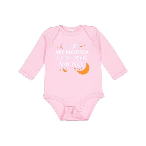 Inktastic I Love My Momma To The Moon and Back Boys or Girls Long Sleeve Baby Bodysuit