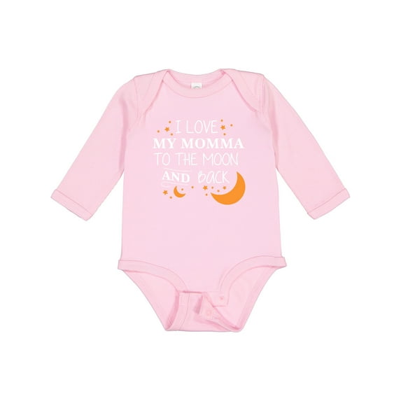 Inktastic I Love My Momma To The Moon and Back Boys or Girls Long Sleeve Baby Bodysuit
