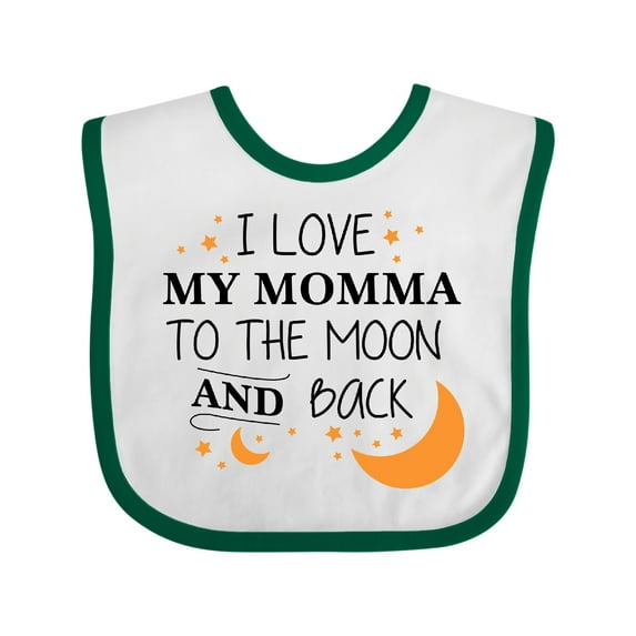 Inktastic I Love My Momma to the Moon and Back Boys or Girls Baby Bib