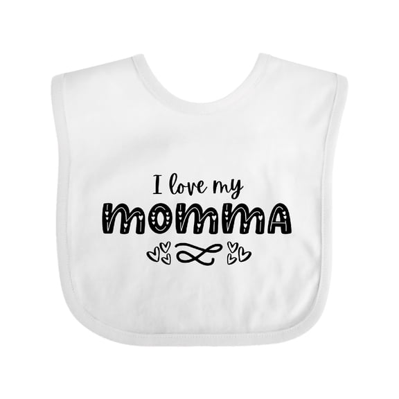 Inktastic I Love My Momma with Hearts Boys or Girls Baby Bib