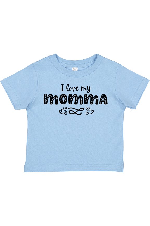 I Love My Momma with Hearts Boys or Girls Toddler T-Shirt