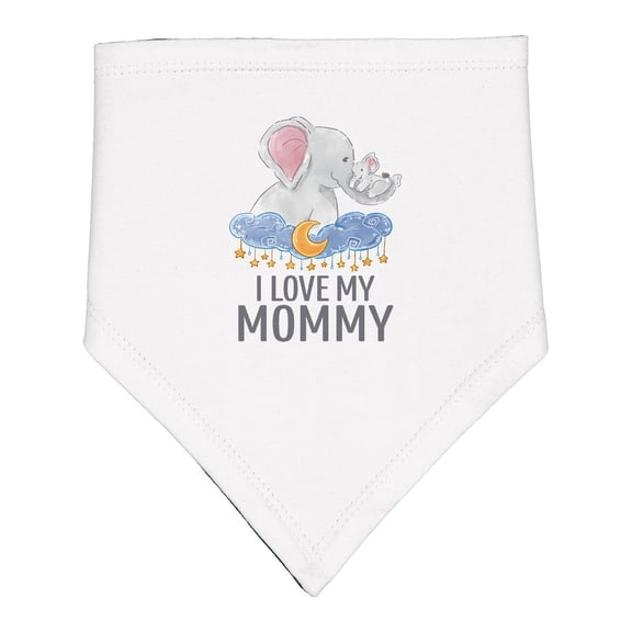 Inktastic I Love My Mommy Cute Elephants in Night Sky Baby Bandana Bib