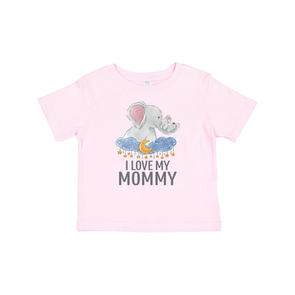 Inktastic I Love My Mommy Cute Elephants in Night Sky Boys or Girls Baby T-Shirt