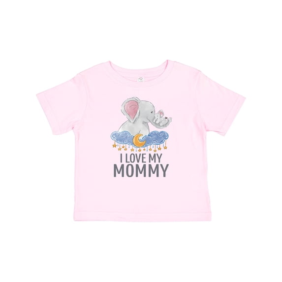 Inktastic I Love My Mommy Cute Elephants in Night Sky Boys or Girls Baby T-Shirt