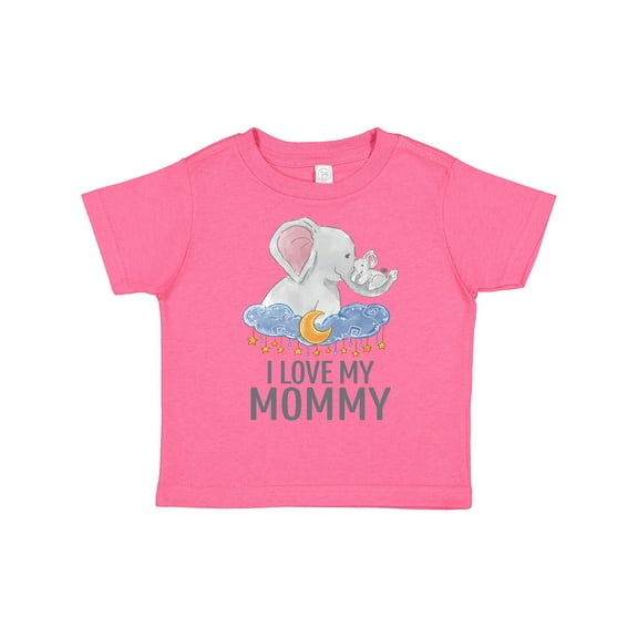 Inktastic I Love My Mommy Cute Elephants in Night Sky Boys or Girls Toddler T-Shirt