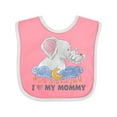 thumbnail image 1 of Inktastic I Love My Mommy Cute Elephants with Moon and Stars Boys or Girls Baby Bib, 1 of 4