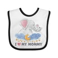 thumbnail image 1 of Inktastic I Love My Mommy Cute Elephants with Moon and Stars Boys or Girls Baby Bib, 1 of 4