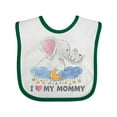 thumbnail image 1 of Inktastic I Love My Mommy Cute Elephants with Moon and Stars Boys or Girls Baby Bib, 1 of 4