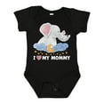 thumbnail image 1 of Inktastic I Love My Mommy Cute Elephants with Moon and Stars Boys or Girls Baby Bodysuit, 1 of 5