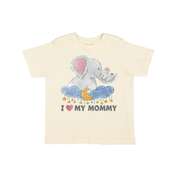 Inktastic I Love My Mommy Cute Elephants with Moon and Stars Boys or Girls Toddler T-Shirt