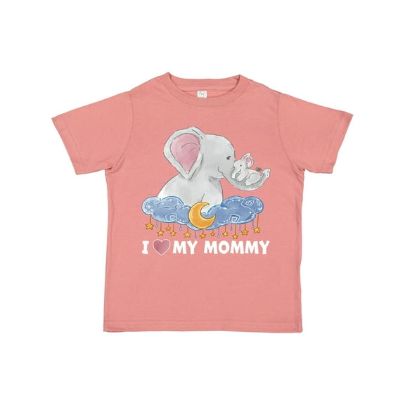 Inktastic I Love My Mommy Cute Elephants with Moon and Stars Boys or Girls Toddler T-Shirt