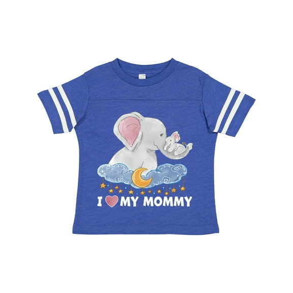 Inktastic I Love My Mommy Cute Elephants with Moon and Stars Boys or Girls Toddler T-Shirt