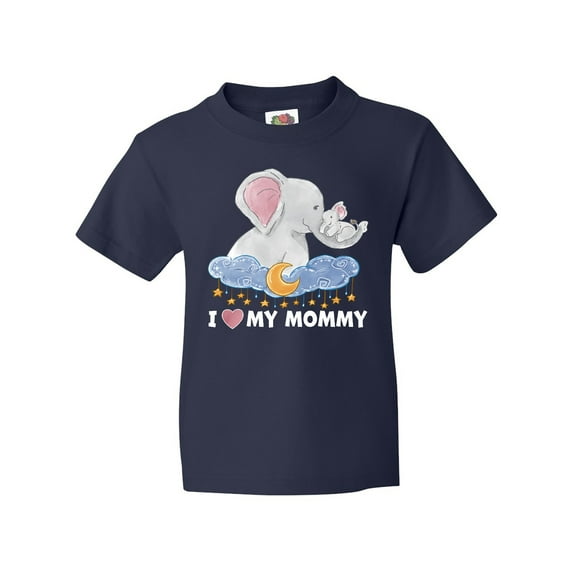 Inktastic I Love My Mommy Cute Elephants with Moon and Stars Youth T-Shirt