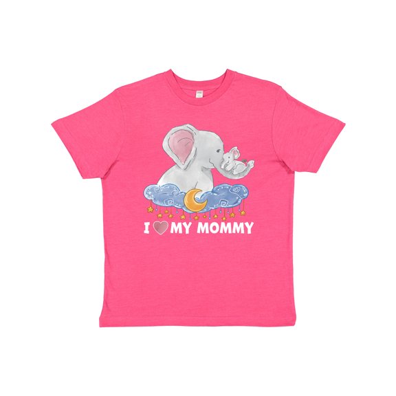 Inktastic I Love My Mommy Cute Elephants with Moon and Stars Youth T-Shirt