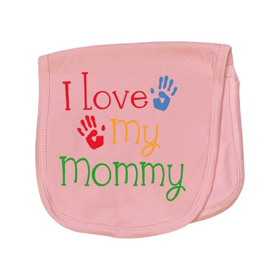 Inktastic I Love My Mommy Handprints Baby Burp Cloth