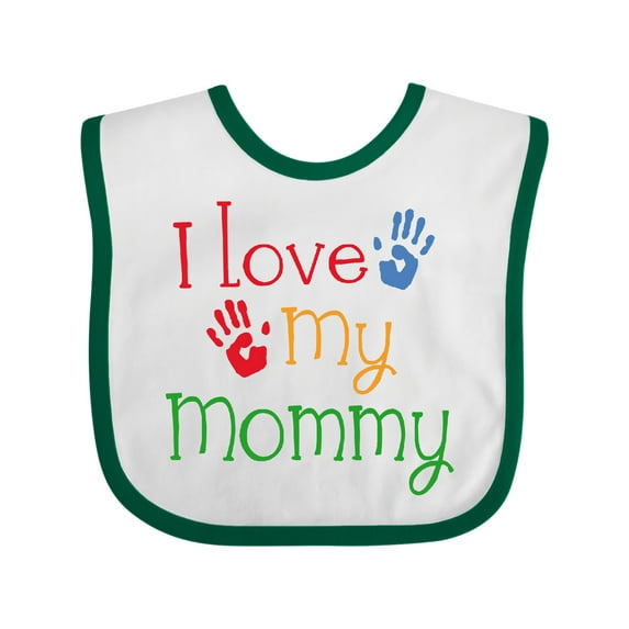 Inktastic I Love My Mommy Handprints Boys or Girls Baby Bib
