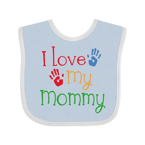 Inktastic I Love My Mommy Handprints Boys or Girls Baby Bib