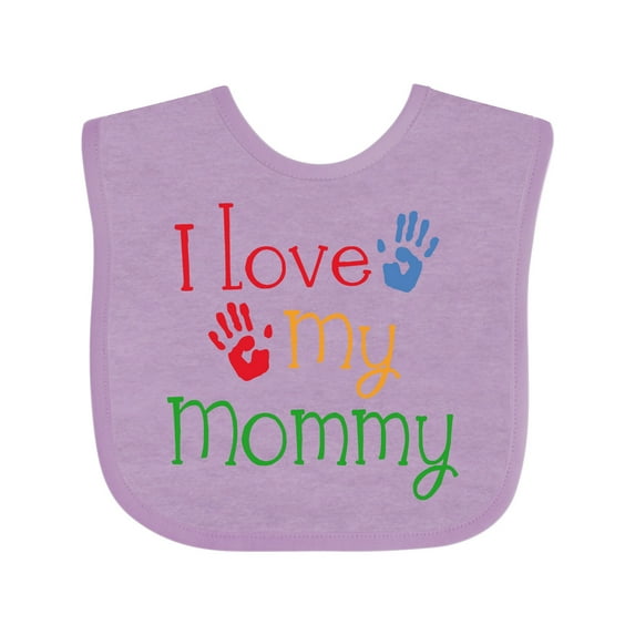 Inktastic I Love My Mommy Handprints Boys or Girls Baby Bib