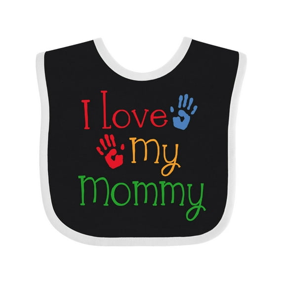 Inktastic I Love My Mommy Handprints Boys or Girls Baby Bib