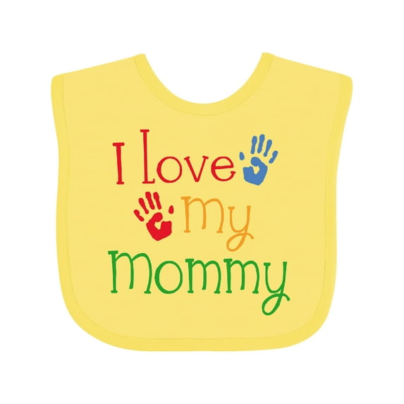Inktastic I Love My Mommy Handprints Boys or Girls Baby Bib