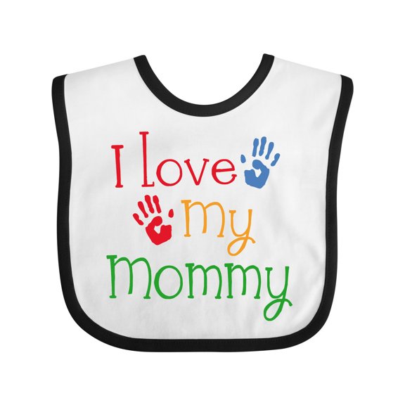 Inktastic I Love My Mommy Handprints Boys or Girls Baby Bib
