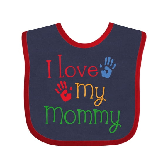 Inktastic I Love My Mommy Handprints Boys or Girls Baby Bib