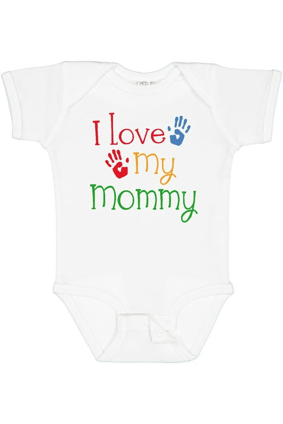 I Love My Mommy Handprints Boys or Girls Baby Bodysuit
