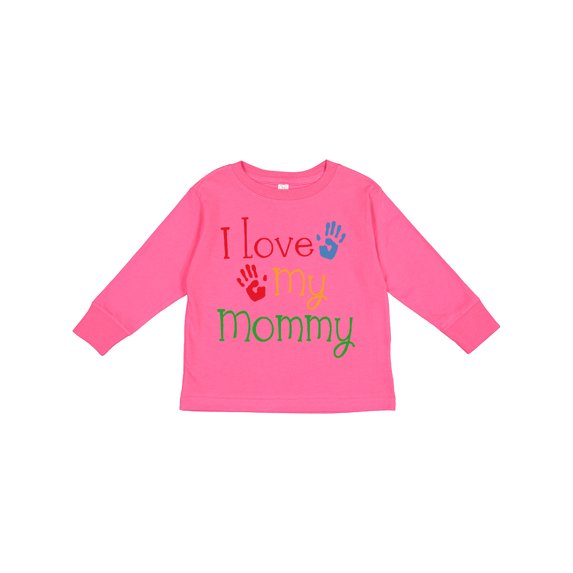 Inktastic I Love My Mommy Handprints Boys or Girls Long Sleeve Toddler T-Shirt