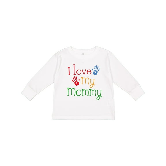 Inktastic I Love My Mommy Handprints Boys or Girls Long Sleeve Toddler T-Shirt