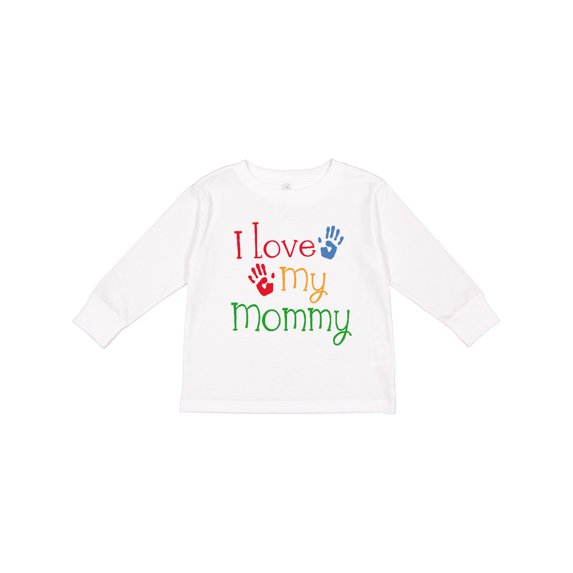 Inktastic I Love My Mommy Handprints Boys or Girls Long Sleeve Toddler T-Shirt