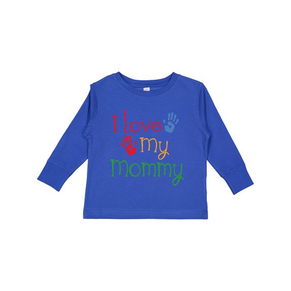 Inktastic I Love My Mommy Handprints Boys or Girls Long Sleeve Toddler T-Shirt