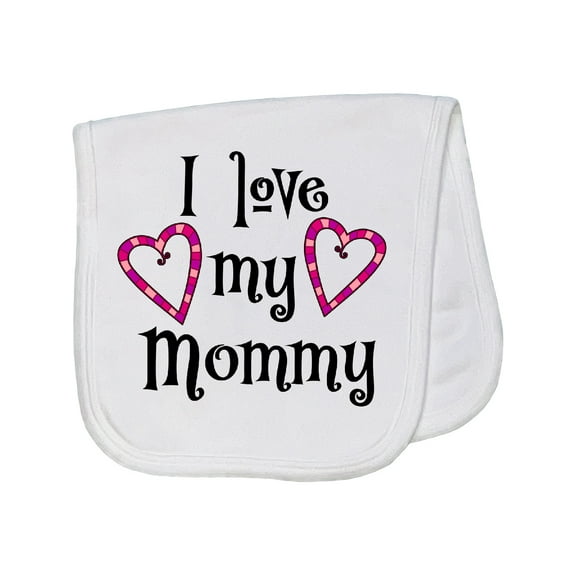 Inktastic I Love My Mommy Hearts Baby Burp Cloth