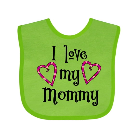 Inktastic I Love My Mommy- Hearts Boys or Girls Baby Bib