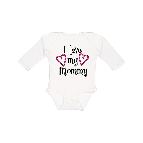Inktastic I Love My Mommy- Hearts Boys or Girls Long Sleeve Baby Bodysuit