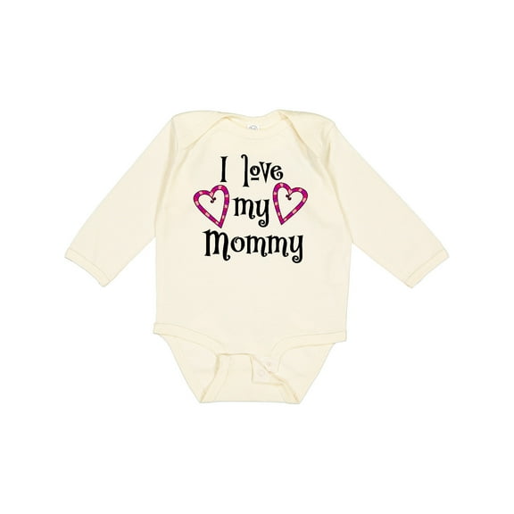 Inktastic I Love My Mommy- Hearts Boys or Girls Long Sleeve Baby Bodysuit