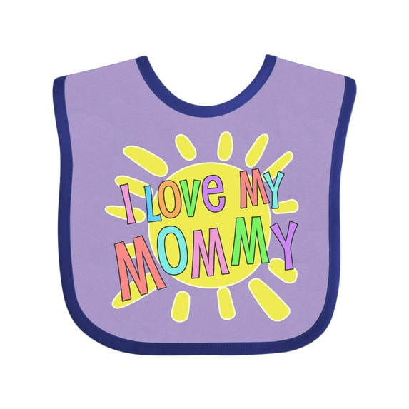 Inktastic I Love My Mommy Sun and Rainbow Letters Boys or Girls Baby Bib